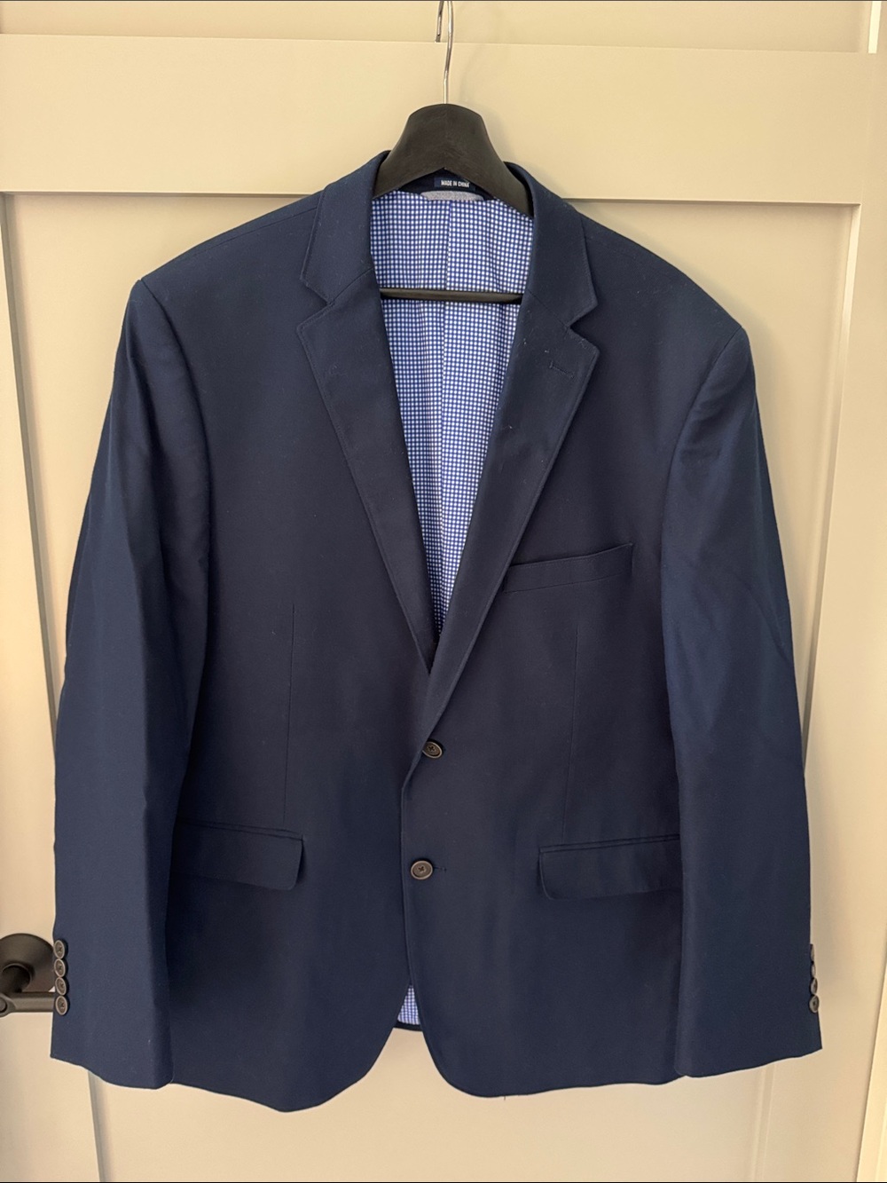 crown & ivy Men's Navy Blue Two-Button Sport Coat